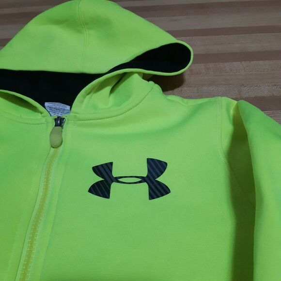 Under Armour Full Zipper Neon Green Sweater - Picture 2 of 12